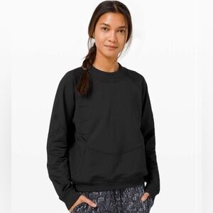 Lululemon City Sweat Spacer Crew Sweatshirt - Black - Size 10 activewear running
